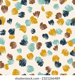 Floral brush strokes seamless pattern background. For fashion textiles, graphics, backgrounds and crafts