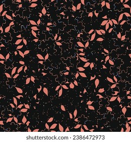 Floral brush strokes seamless pattern. Design for fashion textiles, graphics, backgrounds and crafts. Eps 10. 