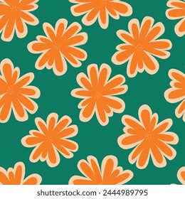 Floral brush strokes seamless pattern design for fashion textiles, graphics, backgrounds