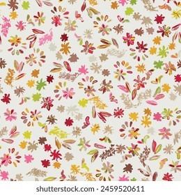 Floral brush strokes seamless pattern. Design for fashion textiles, graphics, backgrounds and crafts. 
