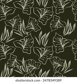 Floral brush strokes seamless pattern background for fashion textiles, graphics, backgrounds and crafts