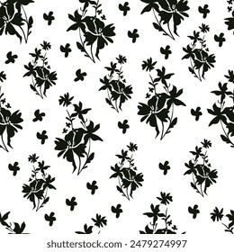 Floral brush strokes seamless pattern background for fashion textiles, graphics, backgrounds and crafts