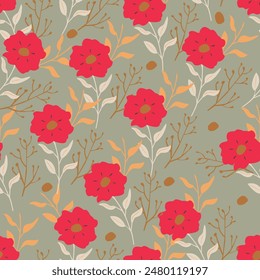 Floral brush strokes seamless pattern background for fashion textiles, graphics, backgrounds and crafts
