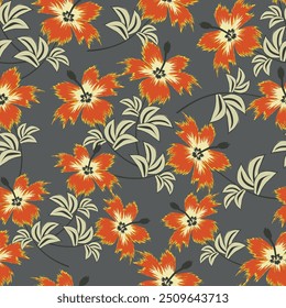 Florale Pinselstriche nahtlose Muster Hintergrund für Mode Textilien, Grafiken, Hintergründe und Handwerk