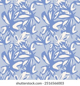 Floral brush strokes seamless pattern design for fashion textiles, graphics, backgrounds and crafts