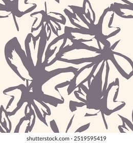 Pincel floral traça design de padrão sem costura para têxteis de moda, gráficos, fundos e artesanato