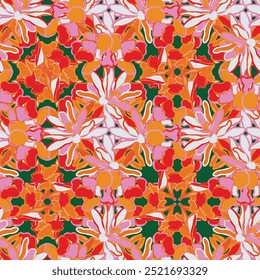 Diseño de patrones sin fisuras de pinceladas florales para textiles de moda, gráficos, fondos y artesanías