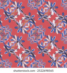 Floral brush strokes seamless pattern design for fashion textiles, graphics, backgrounds and crafts