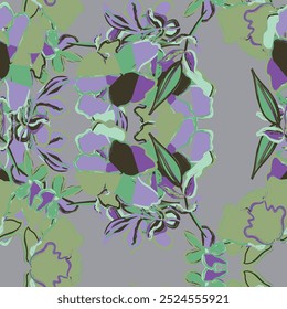 Diseño de patrones sin fisuras de pinceladas florales para textiles de moda, gráficos, fondos y artesanías