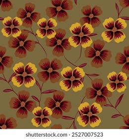 Fondo de patrón sin fisuras de pinceladas florales para impresiones de moda, gráficos, fondos y manualidades