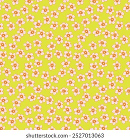 Floral brush strokes seamless pattern design for fashion textiles, graphics, backgrounds and crafts