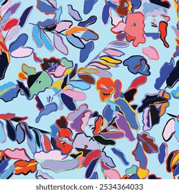 Diseño de patrones sin fisuras de pinceladas florales para textiles de moda, gráficos, fondos y artesanías