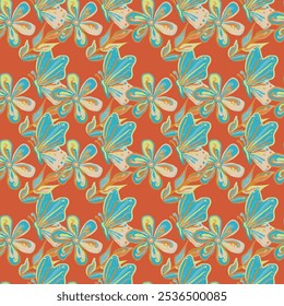 Floral brush strokes seamless pattern background for fashion textiles, graphics, backgrounds and crafts