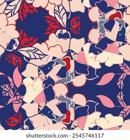 Diseño de patrones sin fisuras de pinceladas florales para textiles de moda, gráficos, fondos y artesanías