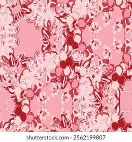 Floral brush strokes seamless pattern design for fashion textiles, graphics, backgrounds and crafts