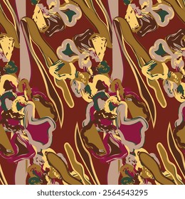 Floral brush strokes seamless pattern background for fashion textiles, graphics, backgrounds and crafts
