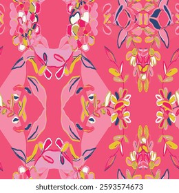 Floral brush strokes seamless pattern design for fashion textiles, graphics, backgrounds and crafts