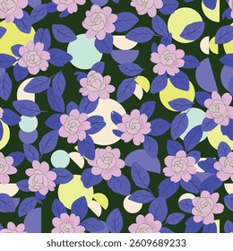 Floral brush strokes seamless pattern design for fashion textiles, graphics, backgrounds and crafts