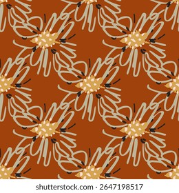 Floral brush strokes seamless pattern design for fashion textiles, graphics, backgrounds and crafts.