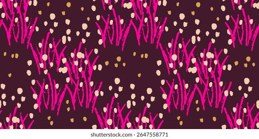 Floral brush strokes seamless pattern design for fashion textiles, graphics, backgrounds and crafts.
