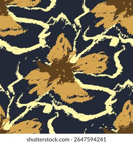 Floral brush strokes seamless pattern background for fashion prints, graphics, backgrounds and crafts.