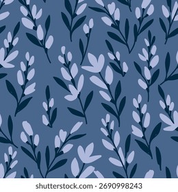 Diseño de patrón sin fisuras de pinceladas florales. Ilustración vectorial Lathyrus Odoratus para textiles, gráficas, fondos y artesanías