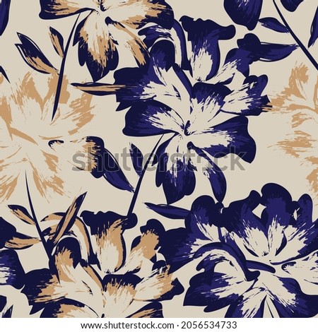 Floral brush strokes seamless pattern background for fashion prints, graphics, backgrounds and crafts