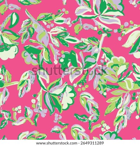 Floral brush strokes seamless pattern design for fashion textiles, graphics, backgrounds and crafts