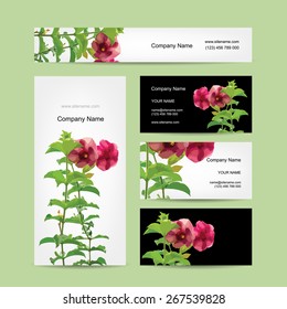 Floral business card design. Vector illustration