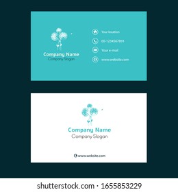 Floral business card design.Modern creative and clean business card template, flat design with logo and place for your own text.Flat Design, Vector Illustration.
