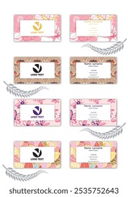 Floral business card template set.