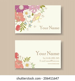 Floral business or visiting card.