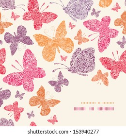 Floral butterflies corner decor pattern background