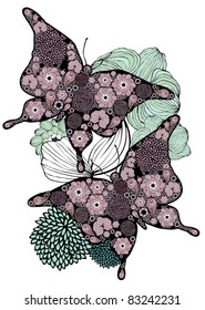 floral butterflies vector/illustration