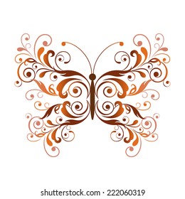 Floral butterfly design element