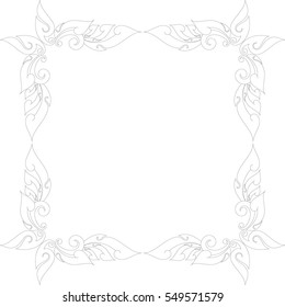 Floral Butterfly Frame vector illustration, Southeast Asia Art Design