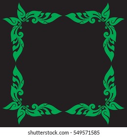 Floral Butterfly Frame vector illustration, Southeast Asia Art Design