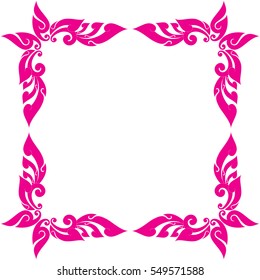 Floral Butterfly Frame vector illustration, Southeast Asia Art Design