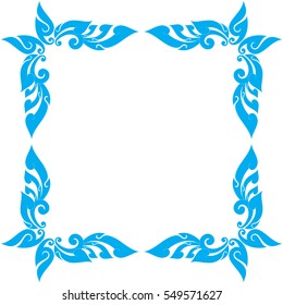 Floral Butterfly Frame vector illustration, Southeast Asia Art Design