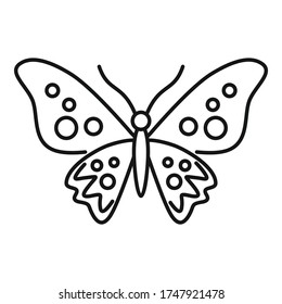 Floral butterfly icon. Outline floral butterfly vector icon for web design isolated on white background
