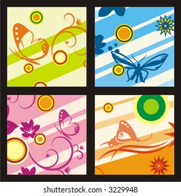 Fondo vectorial de la mariposa floral. Revisa mi portafolio para más de esta serie así como miles de otros grandes vectores.