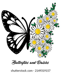 floral and butterfly vector design