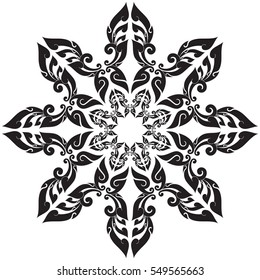 Floral butterfly Wing in Star-Shape vector illustration, Southeast Asia Art Design