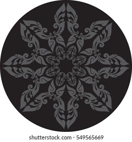 Floral butterfly Wing in Star-Shape vector illustration, Southeast Asia Art Design