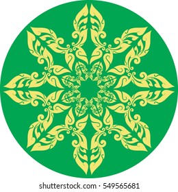 Floral butterfly Wing in Star-Shape vector illustration, Southeast Asia Art Design