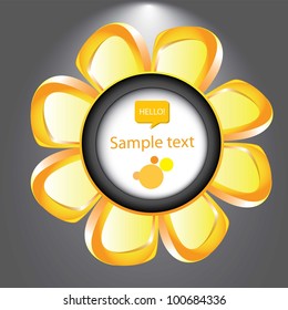 floral button. bio green vector concept. Vector illustration.