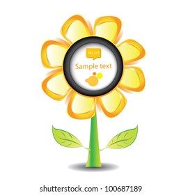 floral button. bio green vector concept. Vector illustration.