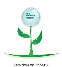 floral button. bio green vector concept.