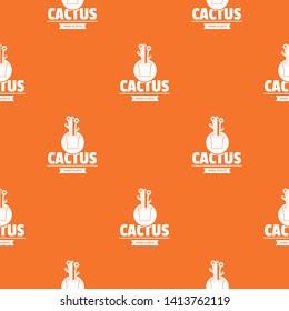 Floral cactus pattern vector orange for any web design best