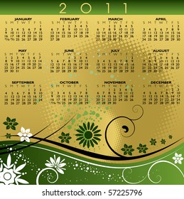 Floral Calendar for 2009. With Space for text.